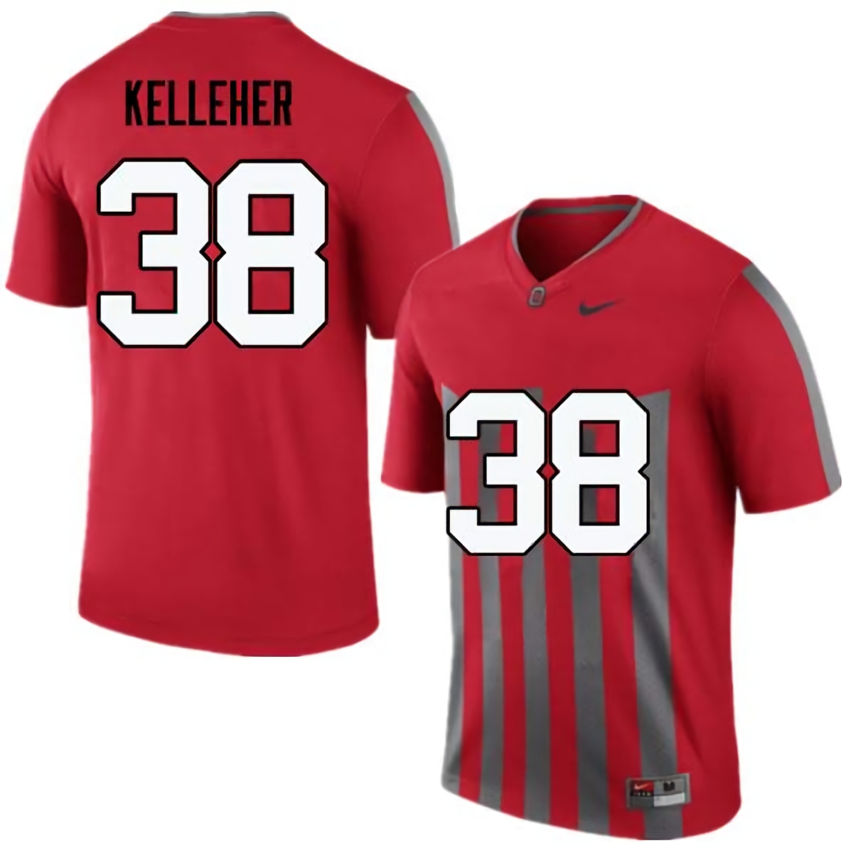 Logan Kelleher Ohio State Buckeyes Men's NCAA #38 Nike Throwback Red College Stitched Football Jersey GCQ3856HQ